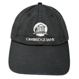 Cambridge Bank Strapback Hat Black One Size Embroidered Adjustable